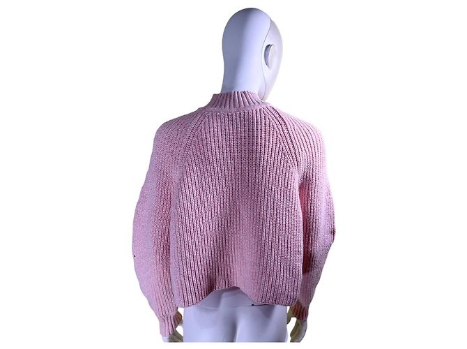 Club Monaco Rosa Crop-Pullover aus Baumwolle Pink - Ansicht 4
