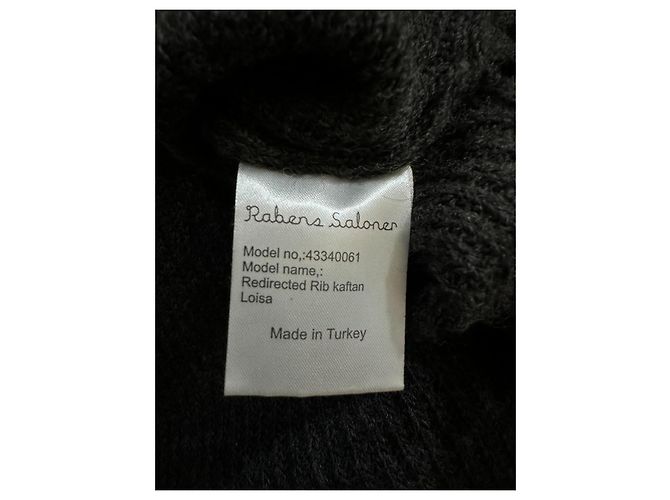 Autre Marque Rabens Saloner Loisa Rib Kaftan Poncho Grau - Ansicht 7