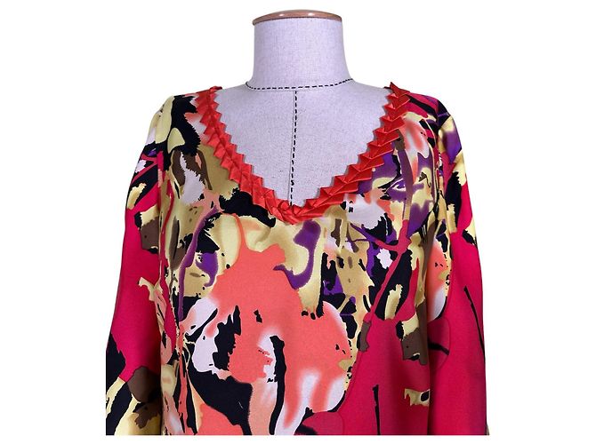 Autre Marque Vestido midi de seda Creton Multicolor - vista 2