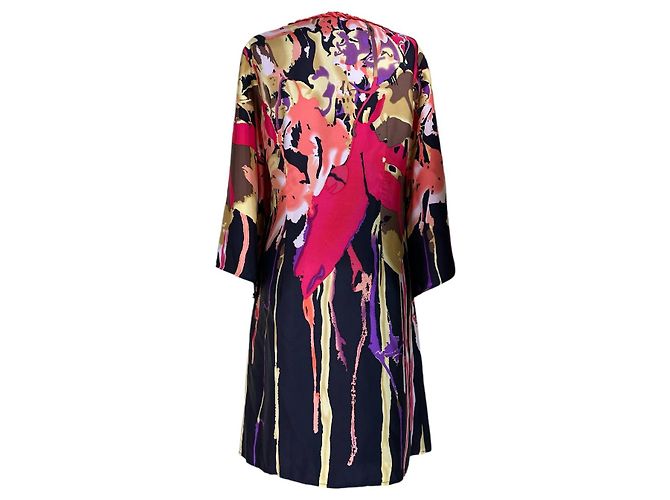 Autre Marque Vestido midi de seda Creton Multicolor - vista 4