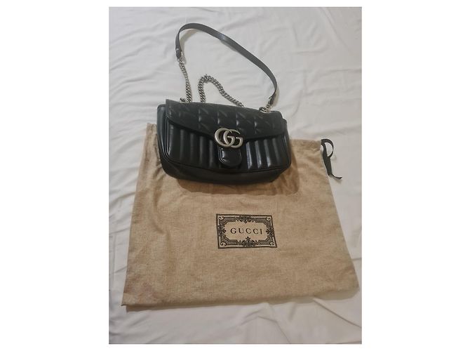 Marmont Borsa a mano Gucci in pelle e vernice nera Nero - vista 4