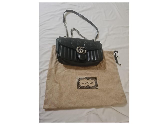 Marmont Borsa a mano Gucci in pelle e vernice nera Nero - vista 5