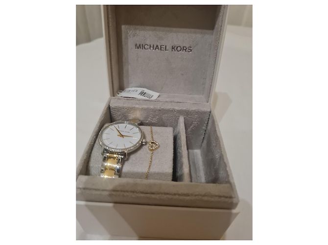 Relógio e pulseira Michael Kors dourado em aço - vista 3