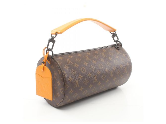 Borsa Soft Polochon MM Louis Vuitton Marrone Arancione Monogramma - vista 3