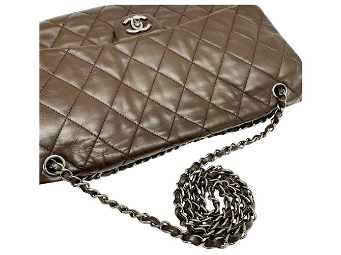 Borsa a spalla Chanel Coco Mark Matelassé con catena Marrone - vista 10