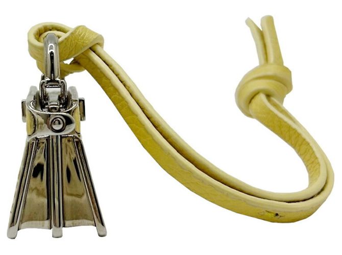 Fendi Strap Pico Peekaboo Charm in pelle gialla Giallo - vista 3