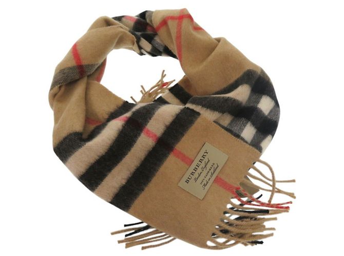 Stola in cashmere cammello Burberry - vista 4