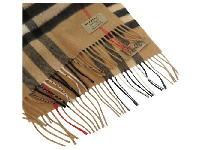 Stola in cashmere cammello Burberry - vista 5