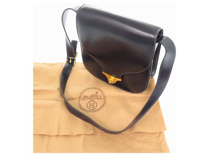Hermès Borsa a spalla in vitello nero Hermes - vista 3
