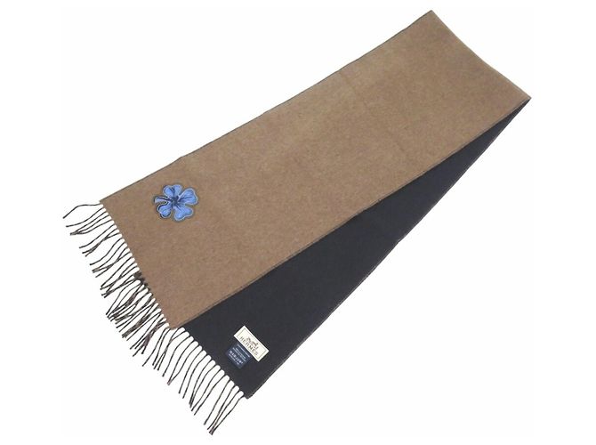 Sciarpa in cashmere Lucky Clover di Hermès Marrone Blu navy - vista 3