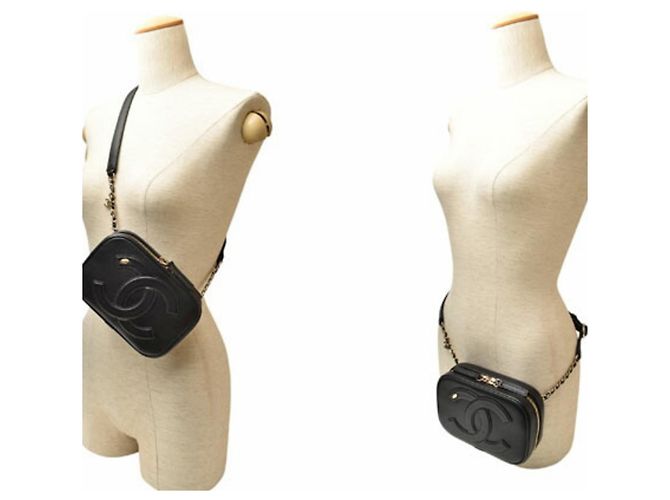 Borsa a spalla in pelle nera Chanel Nero - vista 17