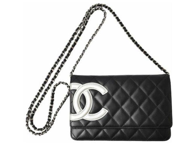 Cambon Chanel schwarze Lederkette Brieftasche - Ansicht 4