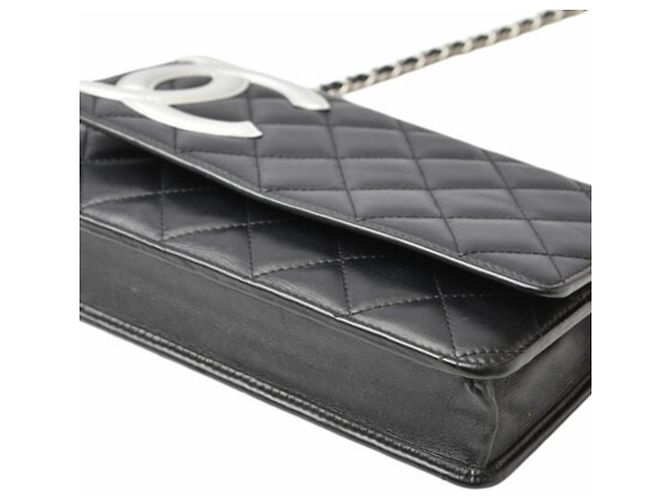Cambon Chanel schwarze Lederkette Brieftasche - Ansicht 5