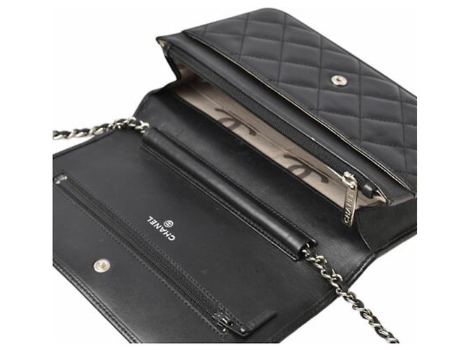 Cambon Chanel schwarze Lederkette Brieftasche - Ansicht 6