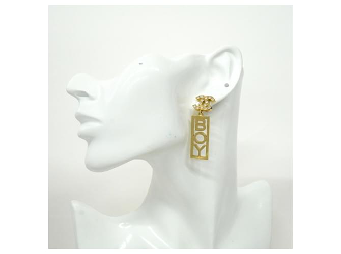 Orecchini in strass Chanel COCO MARK BOY D'oro - vista 6