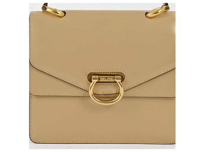 Céline Borsa Celine Old W Flap Ring in beige - vista 3