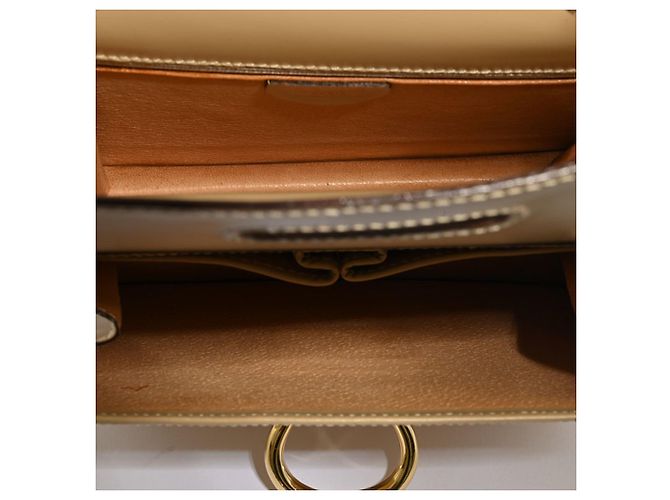 Céline Borsa Celine Old W Flap Ring in beige - vista 9