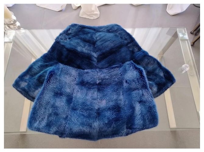 Autre Marque Chaqueta de piel de visón americano azul - vista 2
