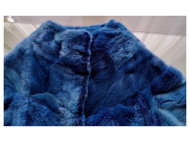 Autre Marque Chaqueta de piel de visón americano azul - vista 3