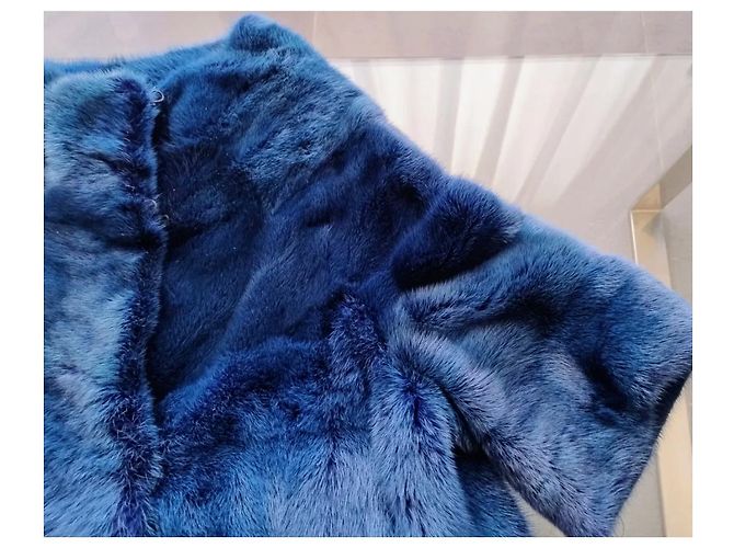 Autre Marque Chaqueta de piel de visón americano azul - vista 4