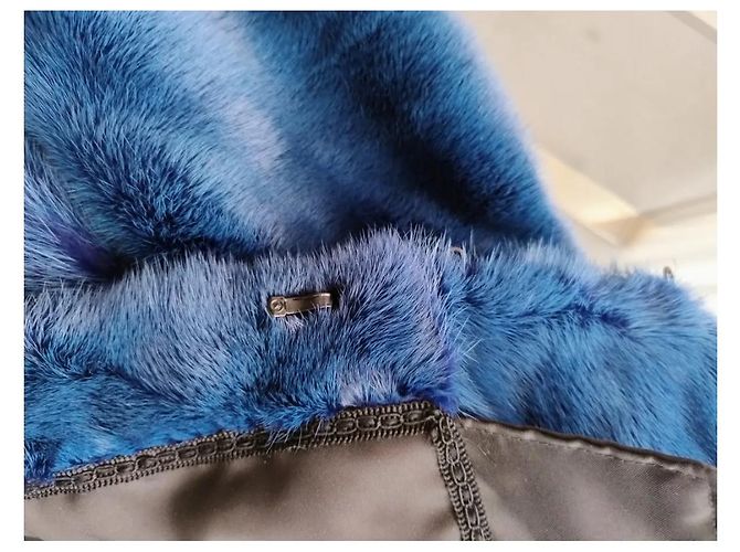 Autre Marque Chaqueta de piel de visón americano azul - vista 5
