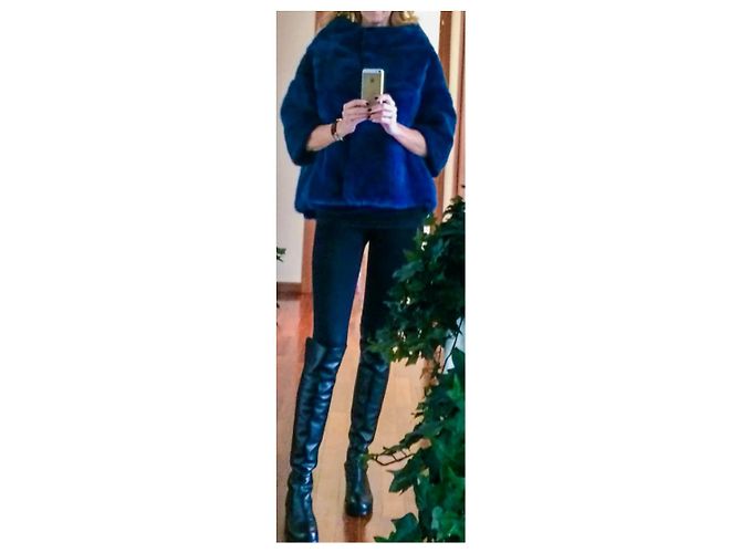 Autre Marque Chaqueta de piel de visón americano azul - vista 6