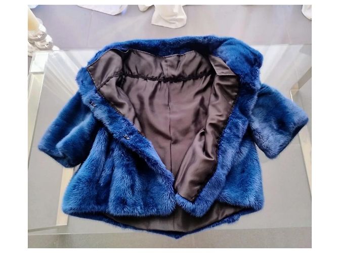 Autre Marque Chaqueta de piel de visón americano azul - vista 8