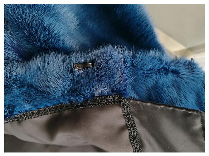 Autre Marque Chaqueta de piel de visón americano azul - vista 9