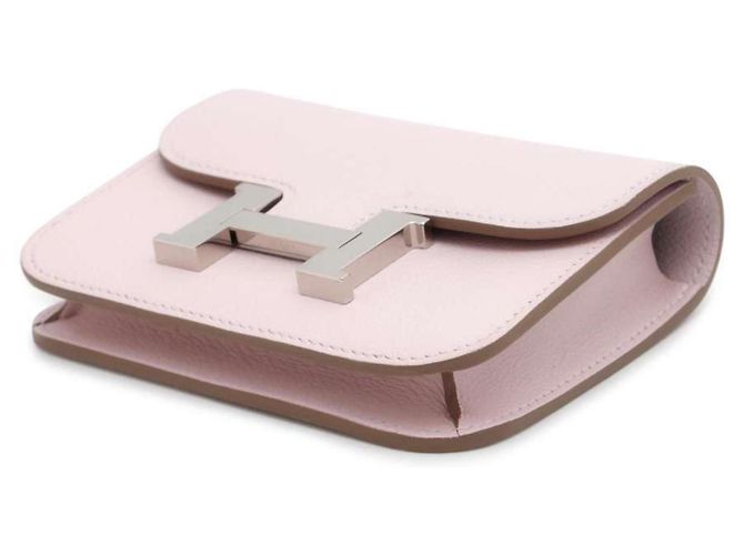 Hermès Portafoglio Hermes Constance Mauve Pale Evercolor Bianco - vista 2