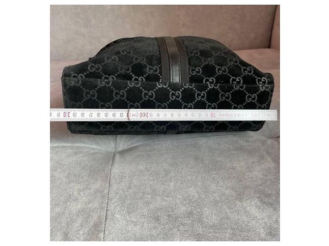 Marmont Borsa a spalla Gucci Jackie in suede Guccissima nera Nero - vista 5