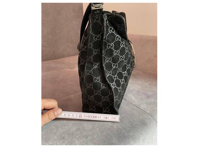 Marmont Borsa a spalla Gucci Jackie in suede Guccissima nera Nero - vista 6