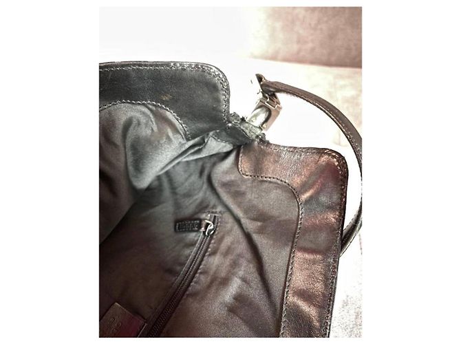 Marmont Borsa a spalla Gucci Jackie in suede Guccissima nera Nero - vista 7