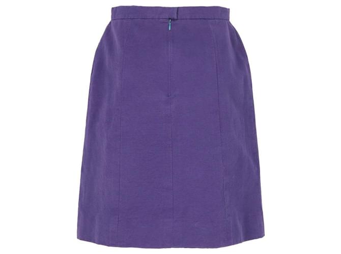 Falda de algodón morado reciclada de Chanel Púrpura - vista 2