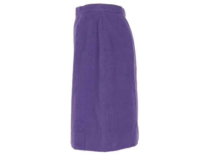 Falda de algodón morado reciclada de Chanel Púrpura - vista 3