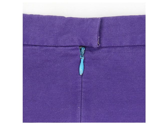 Falda de algodón morado reciclada de Chanel Púrpura - vista 4