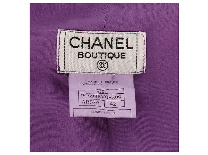 Falda de algodón morado reciclada de Chanel Púrpura - vista 5