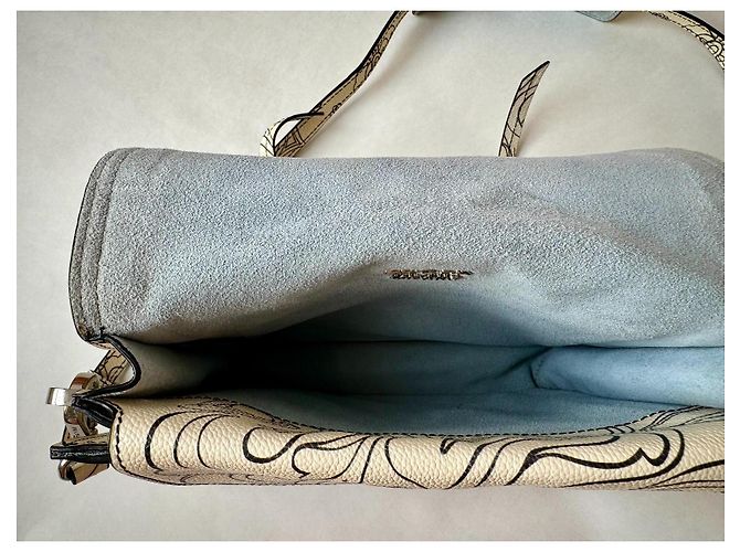 Borsa a flap in pelle stampata Etiquette Edizione Limitata Prada x James Jean Beige - vista 4