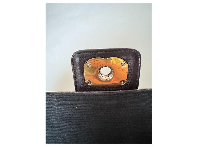 CHANEL Eleganza Borsa a Flap GHW Pelle di Agnello Nera Bordò - vista 8