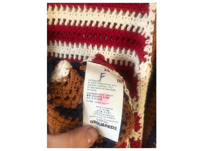 Abito all'uncinetto Dsquared2 in cotone multicolore - vista 8