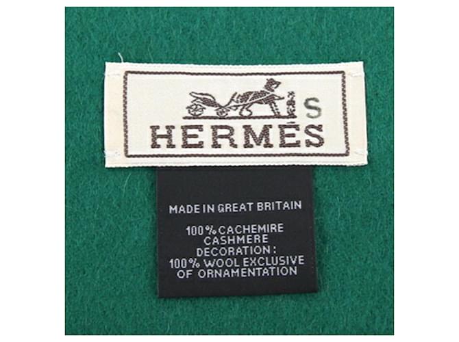 Hermès Sciarpa in cashmere verde Hermes - vista 5