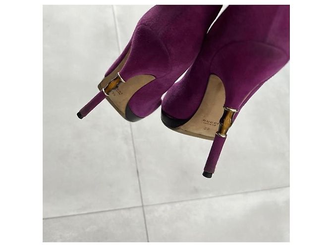 Marmont Tacchi in suede viola Gucci Porpora - vista 2