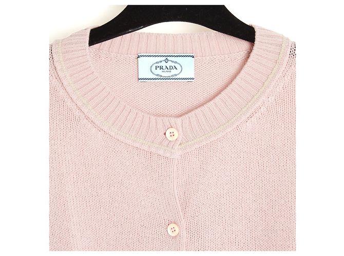 Prada Rosa Gilet FR38 Woll-Kaschmir-Cardigan US12 US10 Pink - Ansicht 2