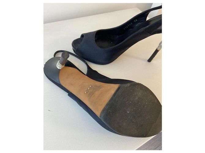 Marmont Tacchi in suede blu navy Gucci - vista 7