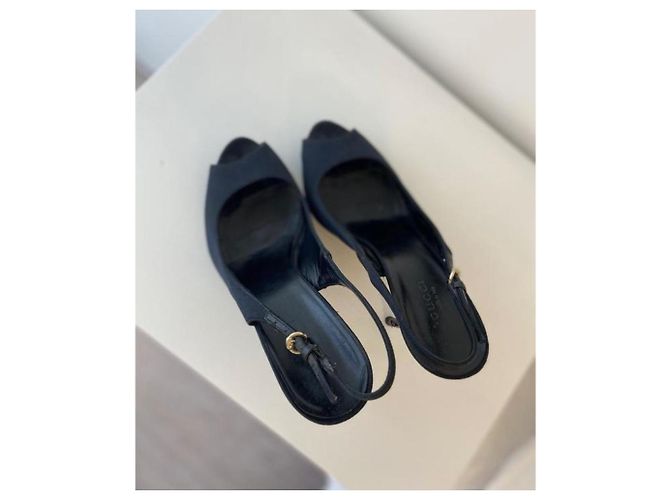 Marmont Tacchi in suede blu navy Gucci - vista 8