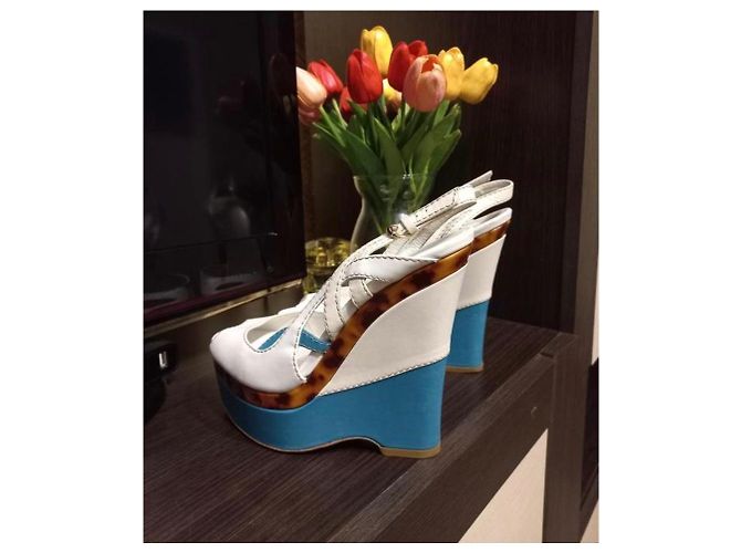 Marmont Sandali con piattaforma in pelle Gucci Bianco - vista 2