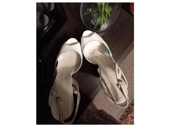 Marmont Sandali con piattaforma in pelle Gucci Bianco - vista 4
