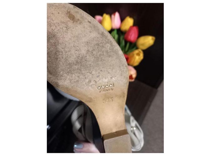 Marmont Sandali con piattaforma in pelle Gucci Bianco - vista 7