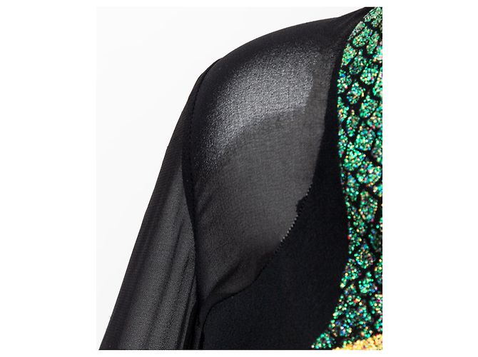 Abito a serpente decorato con glitter Krizia Nero - vista 6