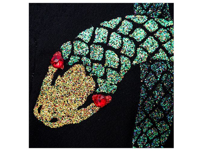 Abito a serpente decorato con glitter Krizia Nero - vista 9