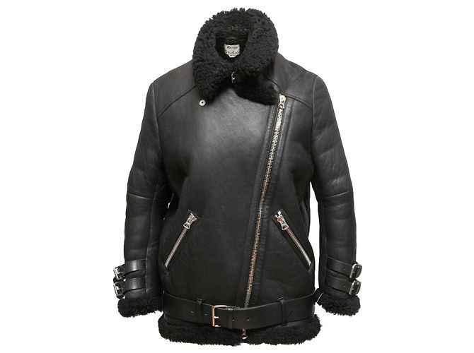 ACNE STUDIOS Jacken T.FR 32 Leder Schwarz - Ansicht 2